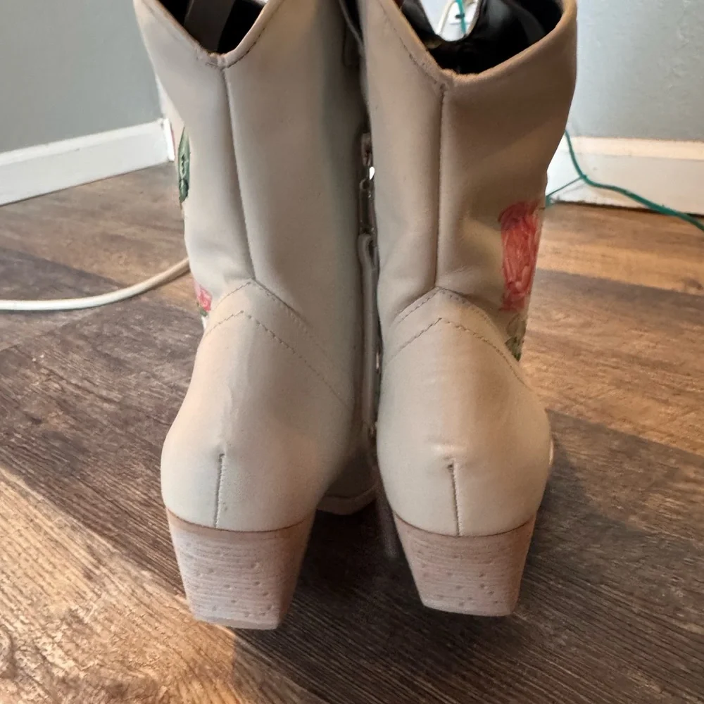 NWB Golo Cactus White Heeled Cowgirl Western Boots - Picture 4 of 8